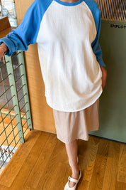 Blue Heavy Cotton Raglan