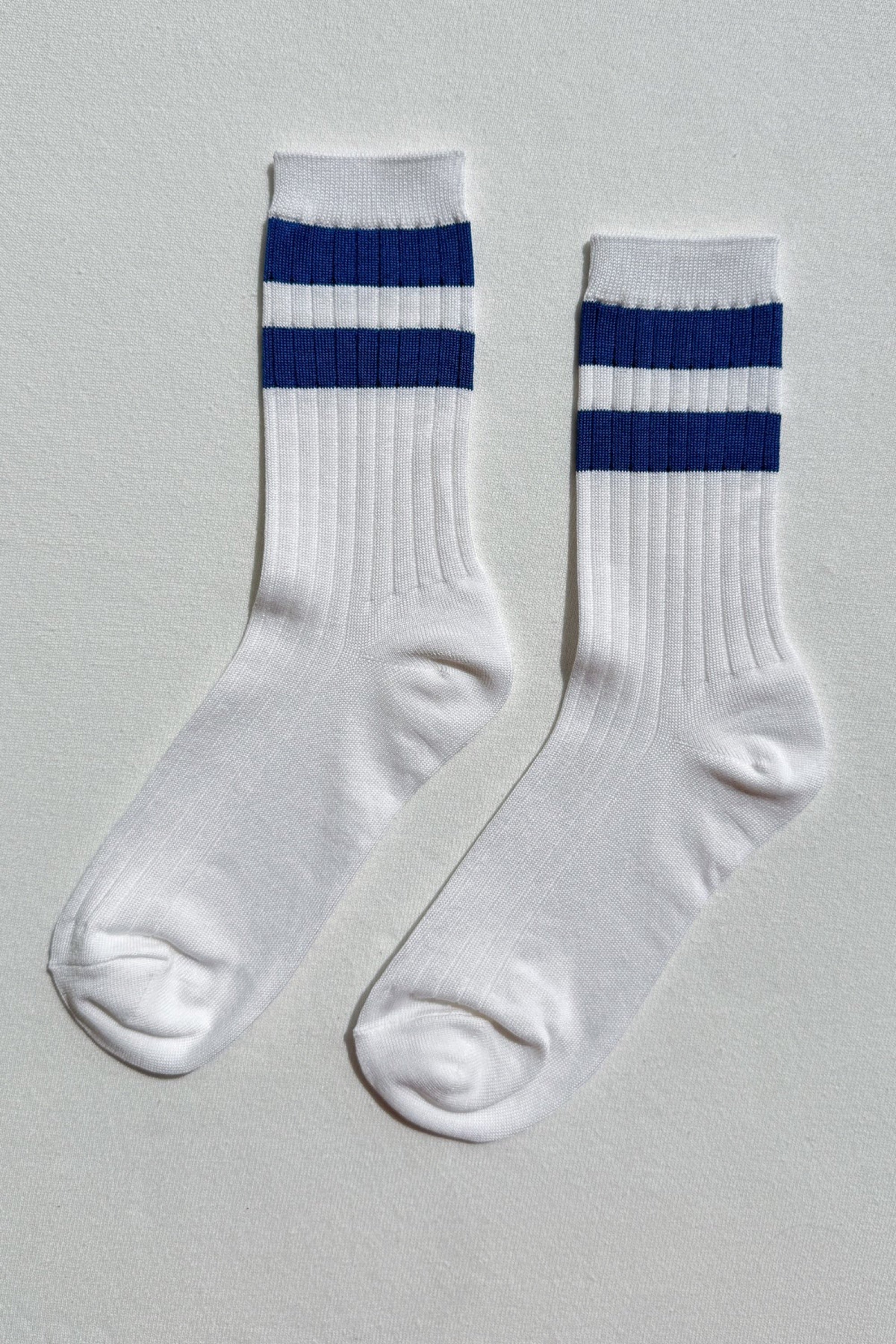 White Blue Varsity Her Socks