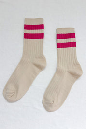 Magenta Varsity Her Socks
