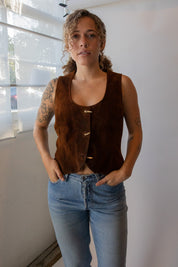 Brown Suede Handmade Vest