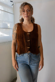 Brown Suede Handmade Vest