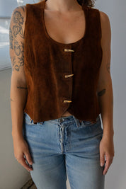 Brown Suede Handmade Vest