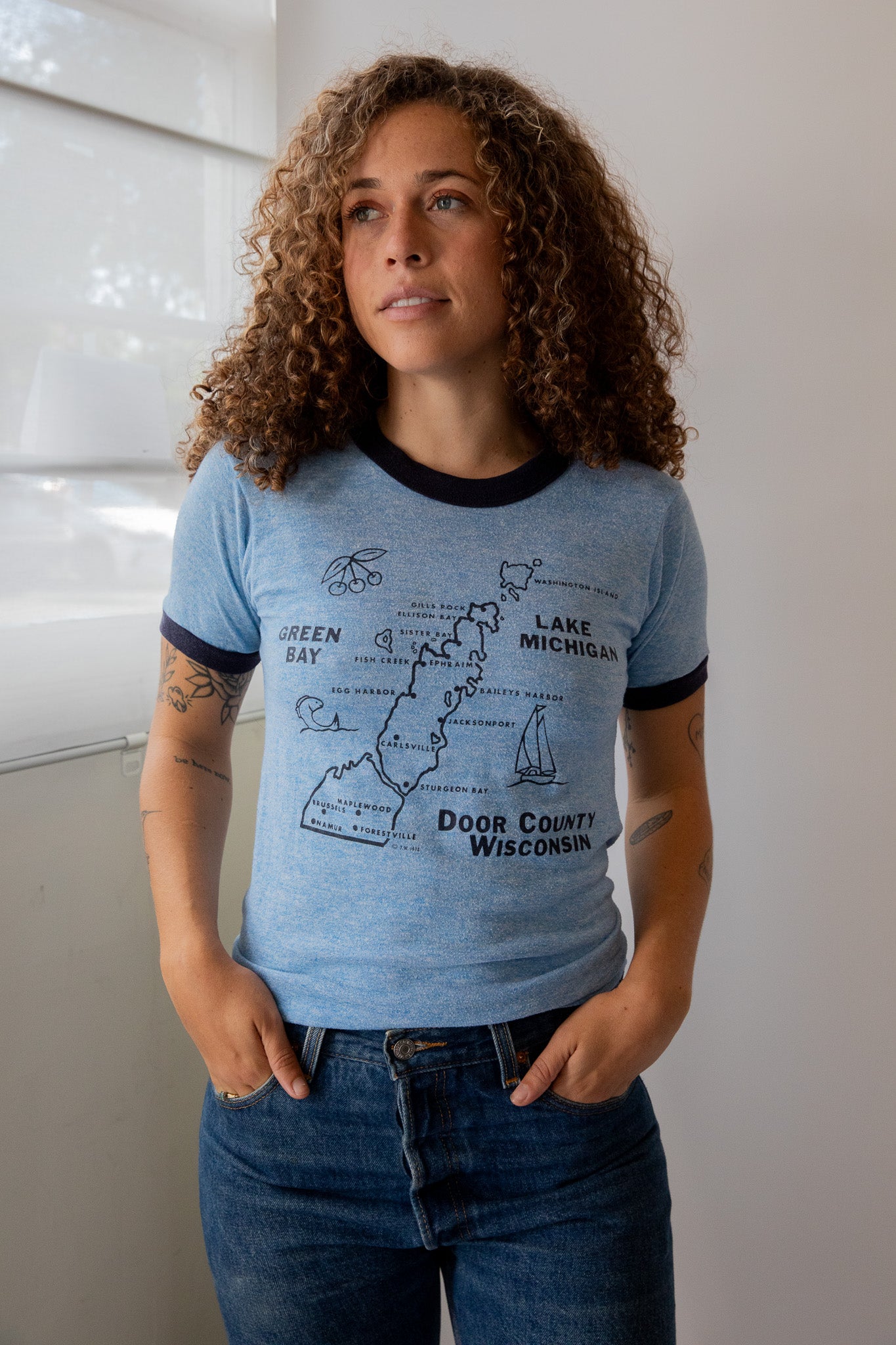 Lake Michigan Ringer Tee