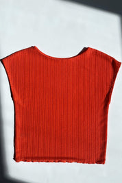 Coral Ribbed Baby Tee