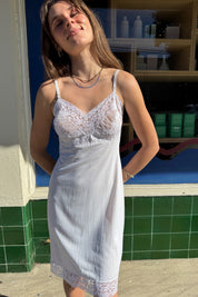 White Vassarette Lace Slip