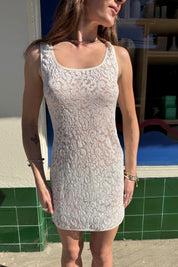 Ivory Lace Mini Slip Dress