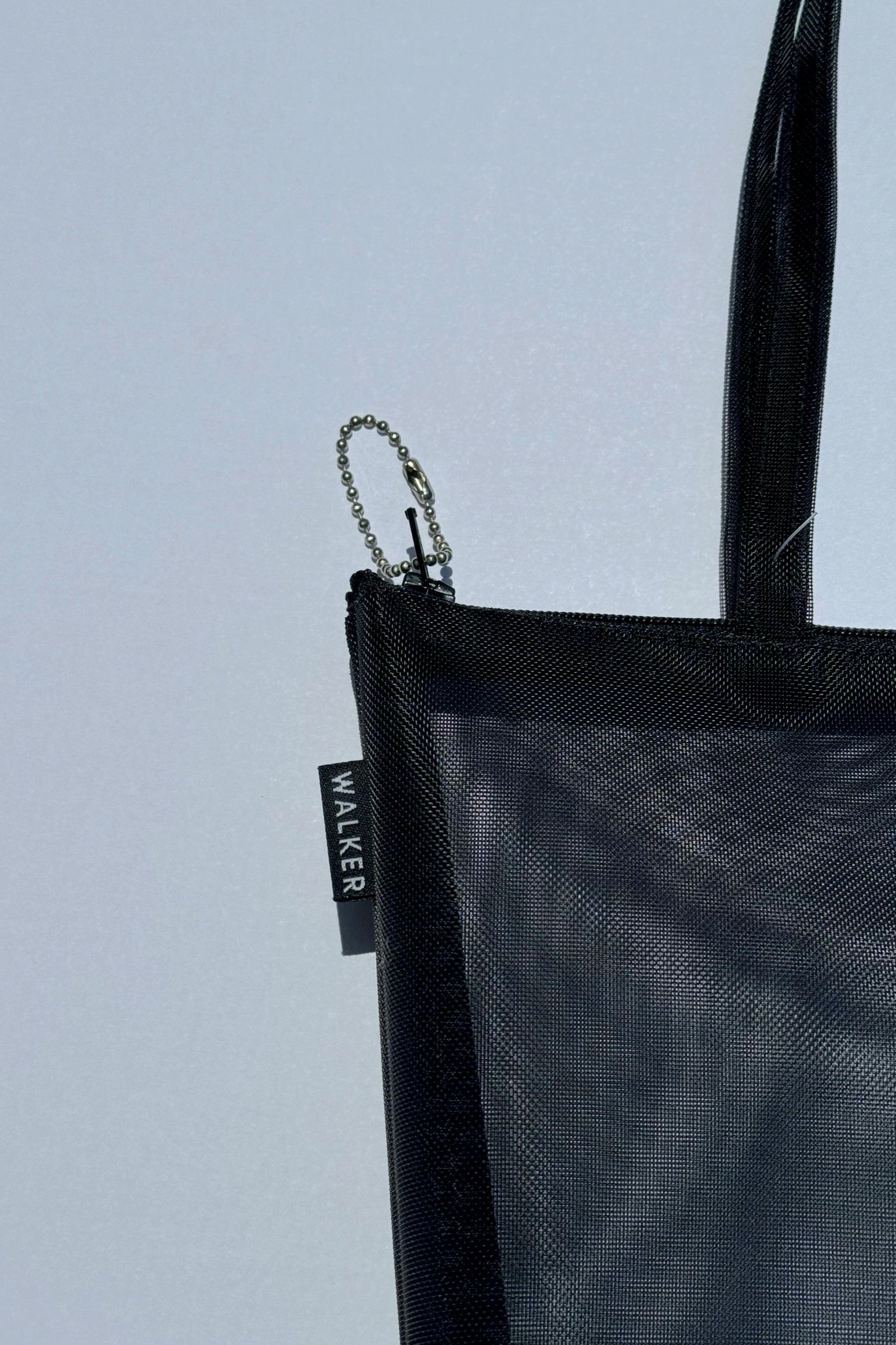 Black Mesh Zip Tote