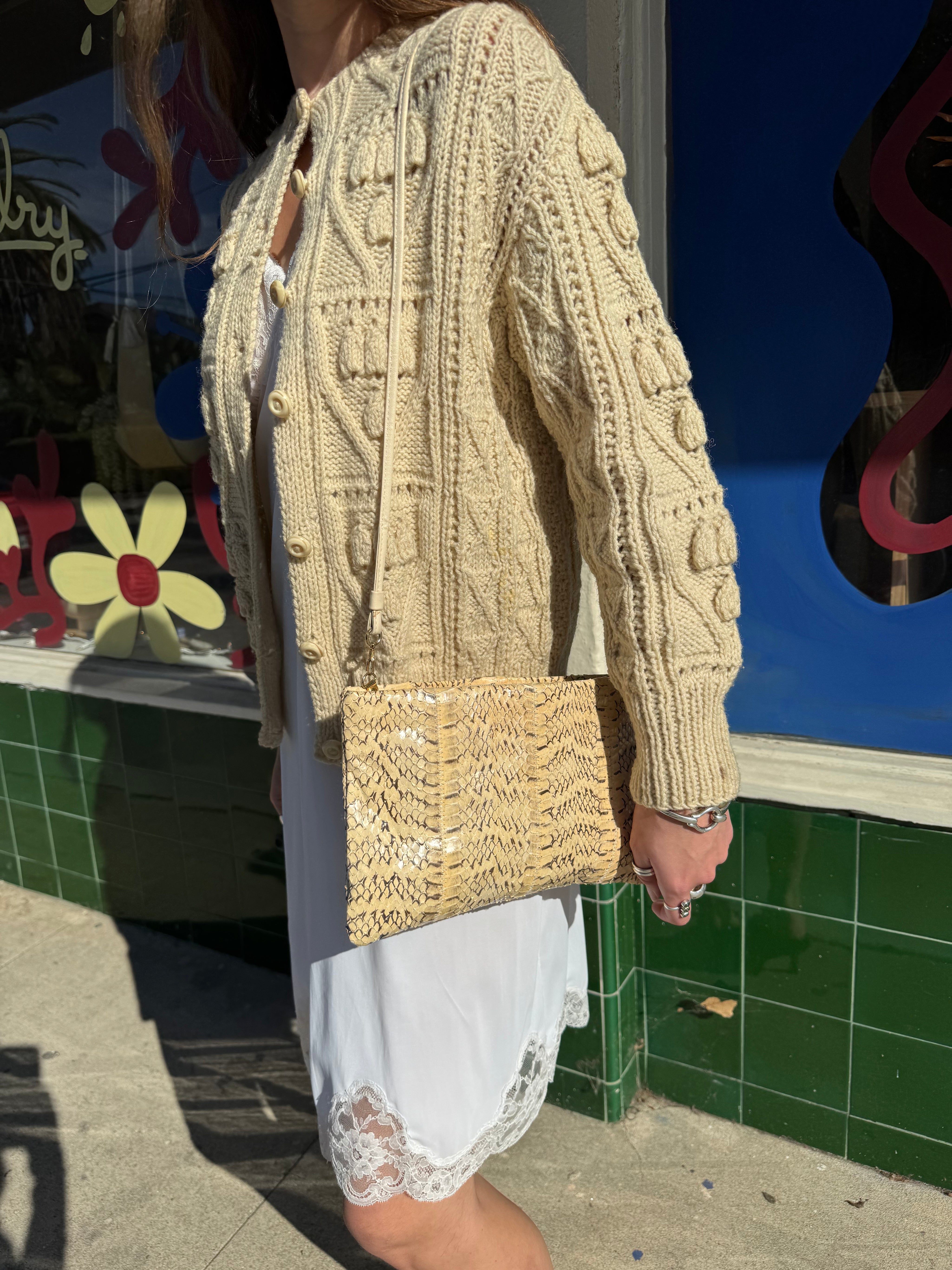 Snakeskin TJW Clutch Bag