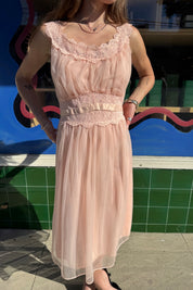 Peach Belted Slip Dress