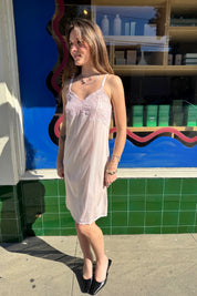 Pink Lace Midi Slip