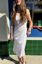 Ivory + Pink Rosebud Slip Dress