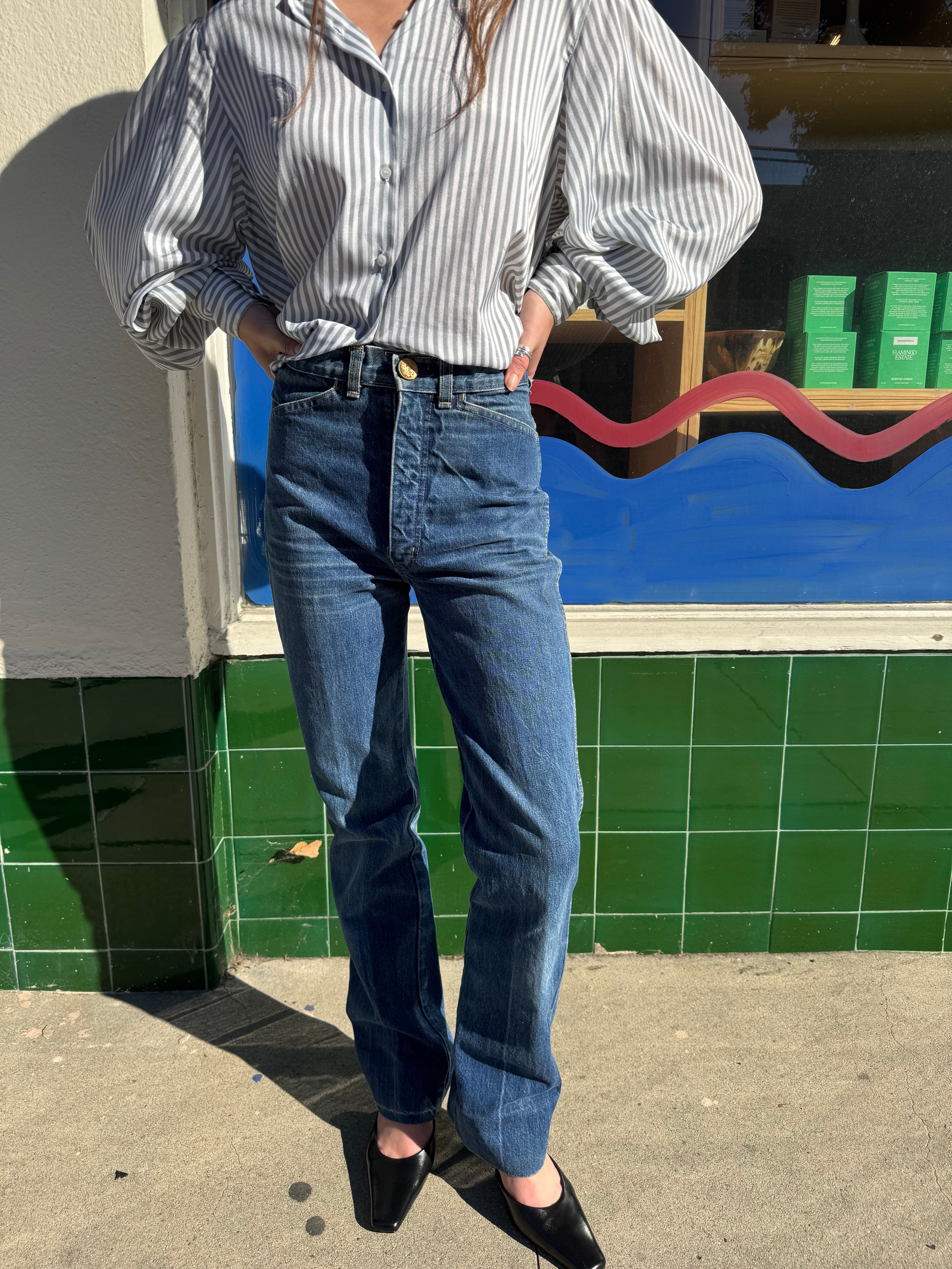 Gold Crest Button Jeans