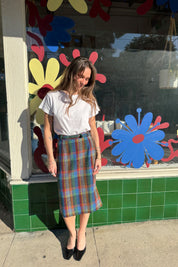 Wool Plaid Lampl Skirt