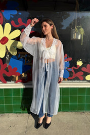 Ivory Silk Lily of France Sheer Robe