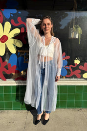 Ivory Silk Lily of France Sheer Robe