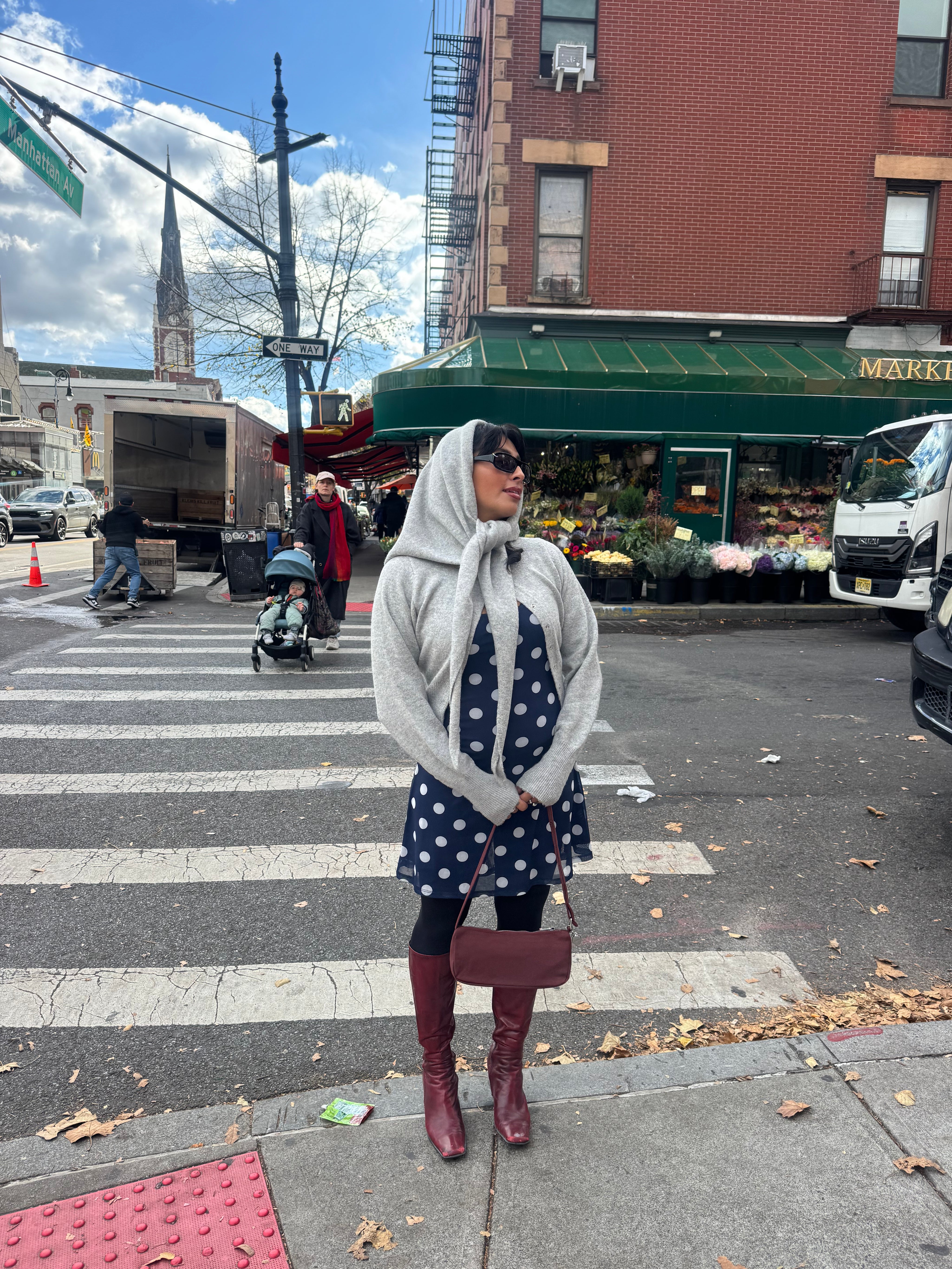 Grey Marion Cardigan + Scarf