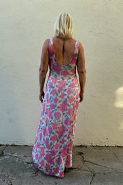 Satin Floral Slip Dress