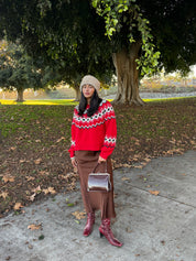 Festive Red Adornment Sweater