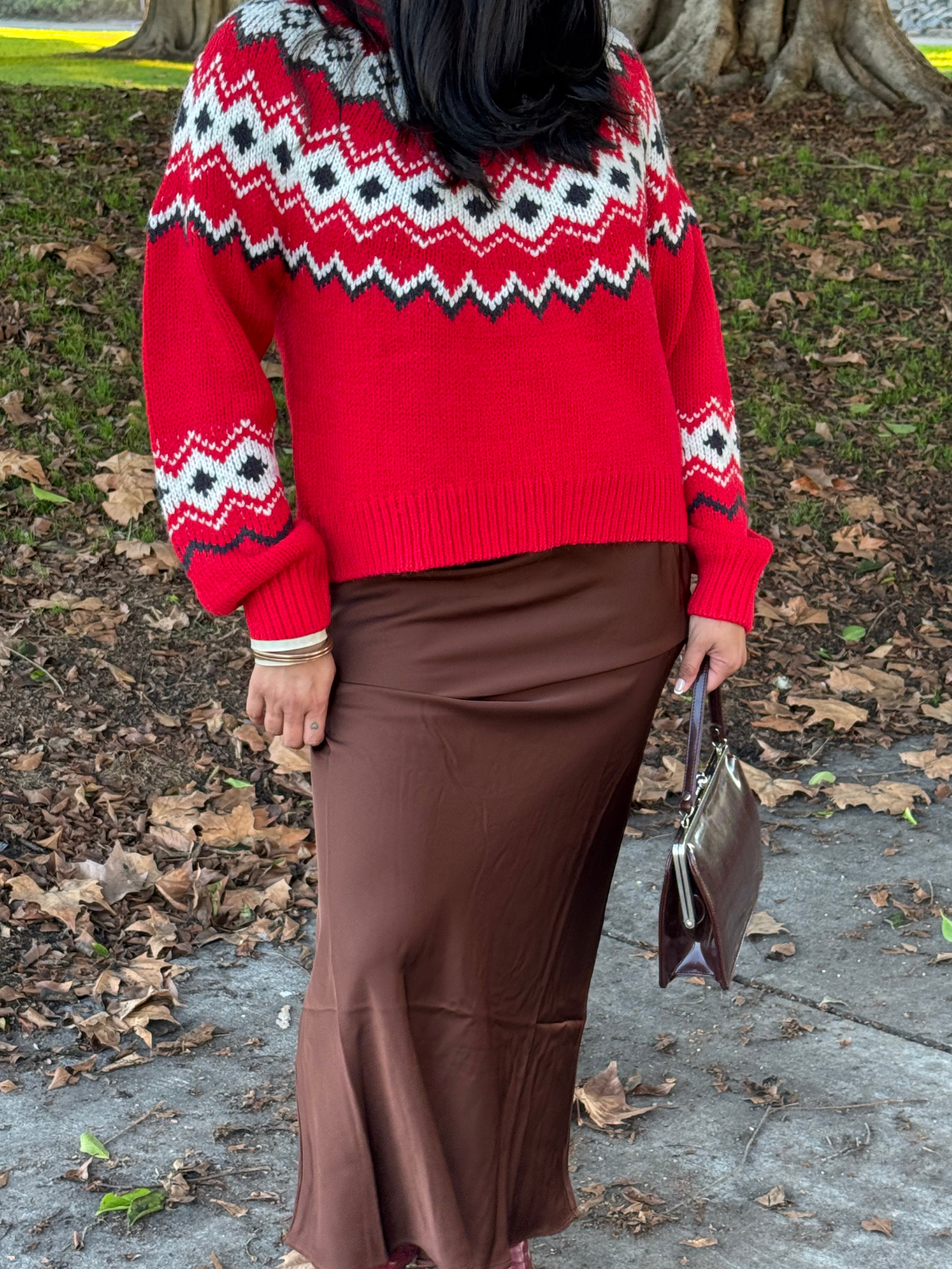 Festive Red Adornment Sweater