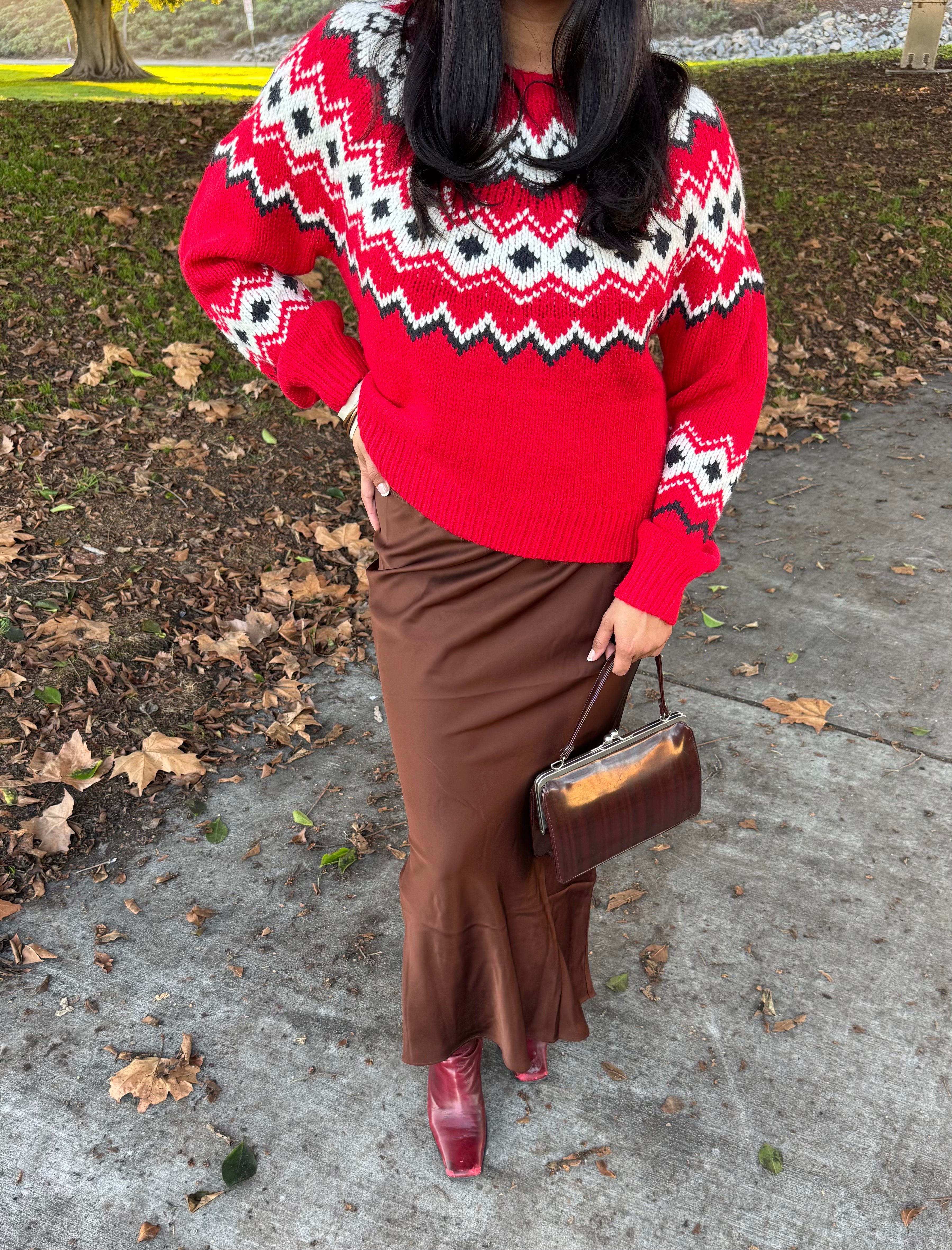 Festive Red Adornment Sweater