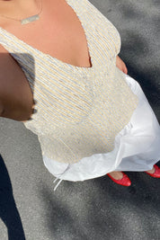 Chenille Plaid Halter Top