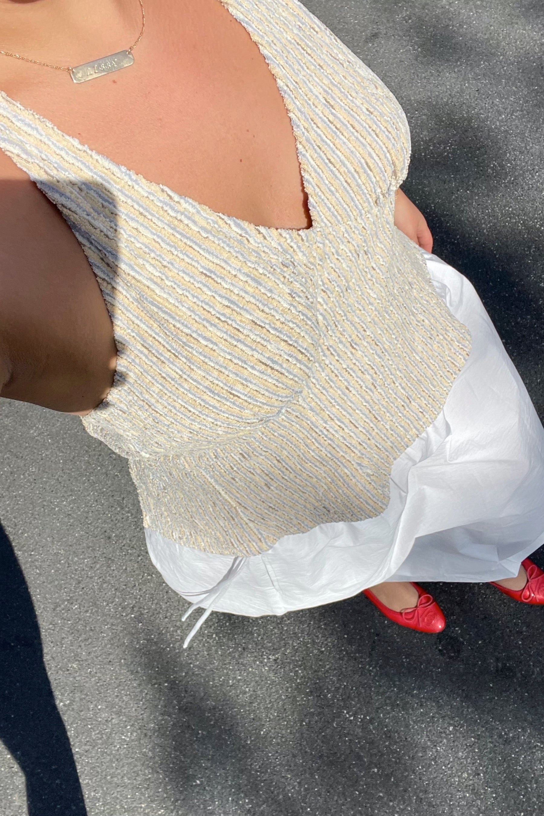 Chenille Plaid Halter Top