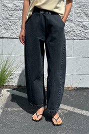 Black Denim Arc Pant