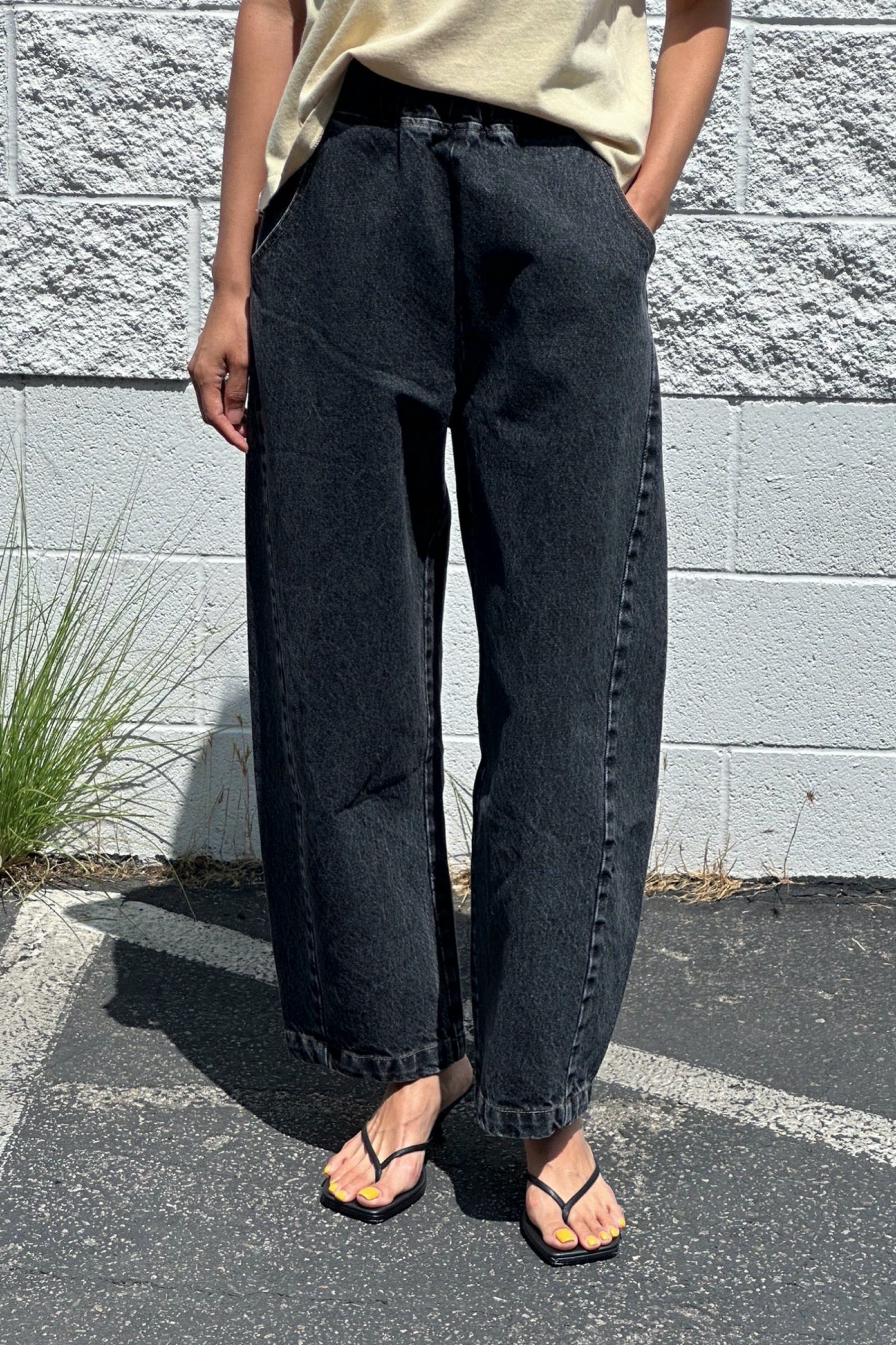 Black Denim Arc Pant
