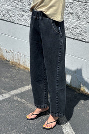 Black Denim Arc Pant