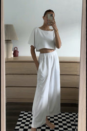 Boucle White Delilah Pant