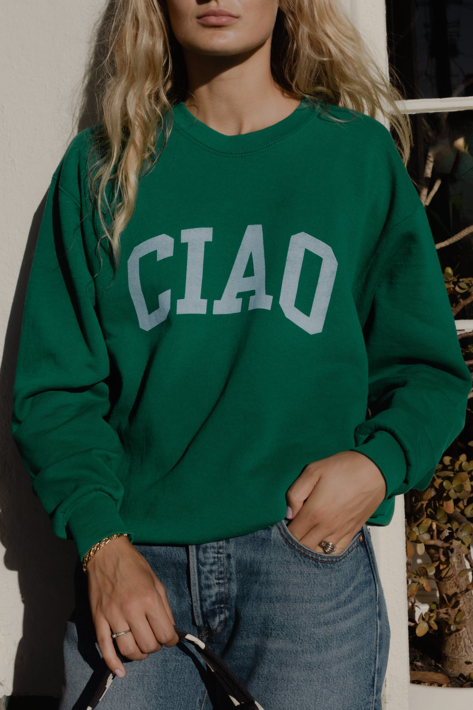 Green Upcycled Ciao Sweatshirt