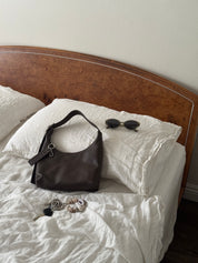 Brown Leather Mini Shoulder Bag