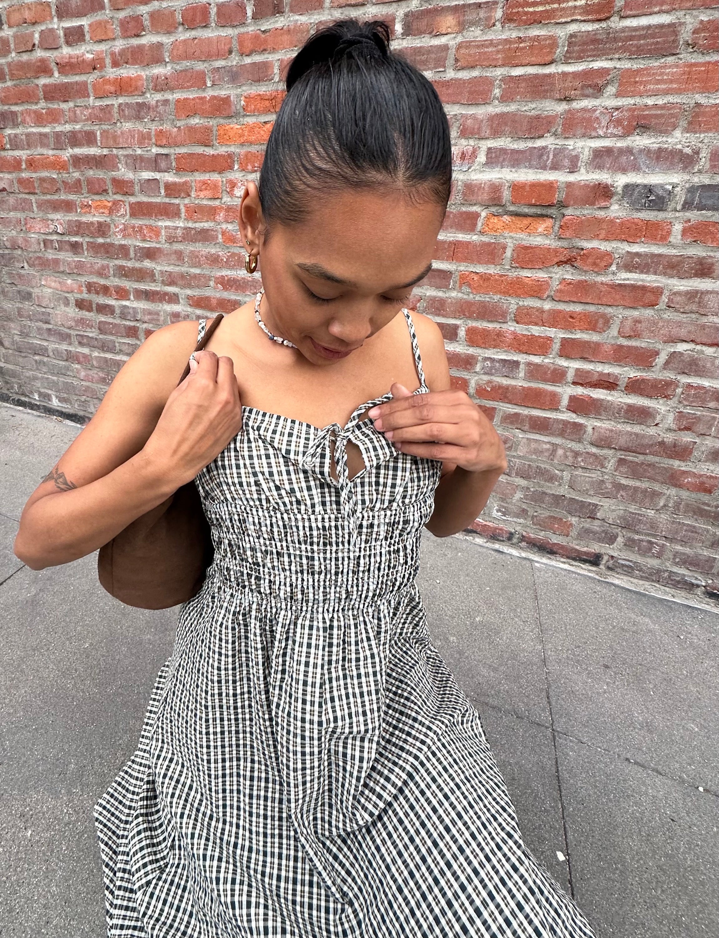 Olive Antibes Plaid Dress