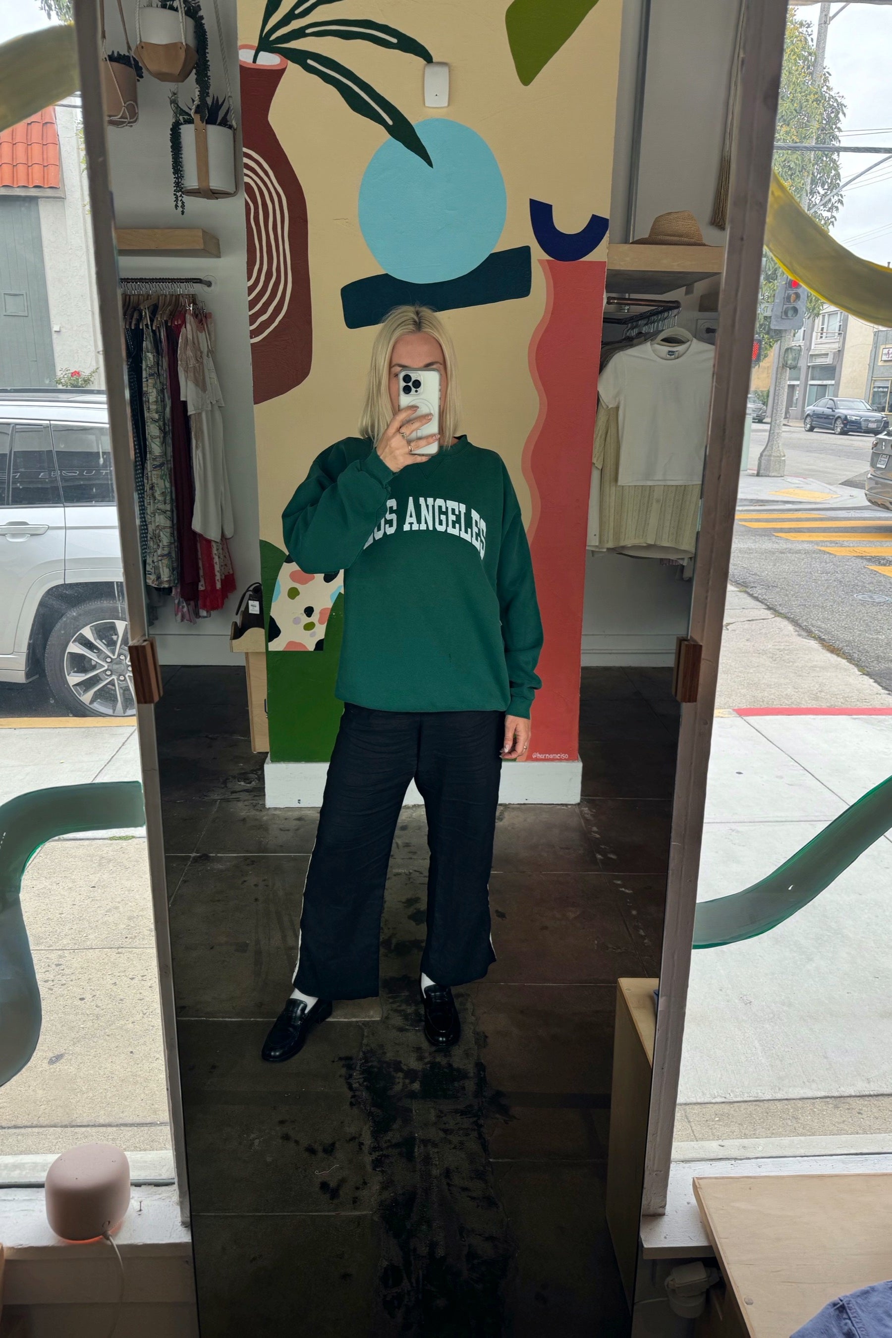 Forest Green Varsity LA Sweatshirt 005