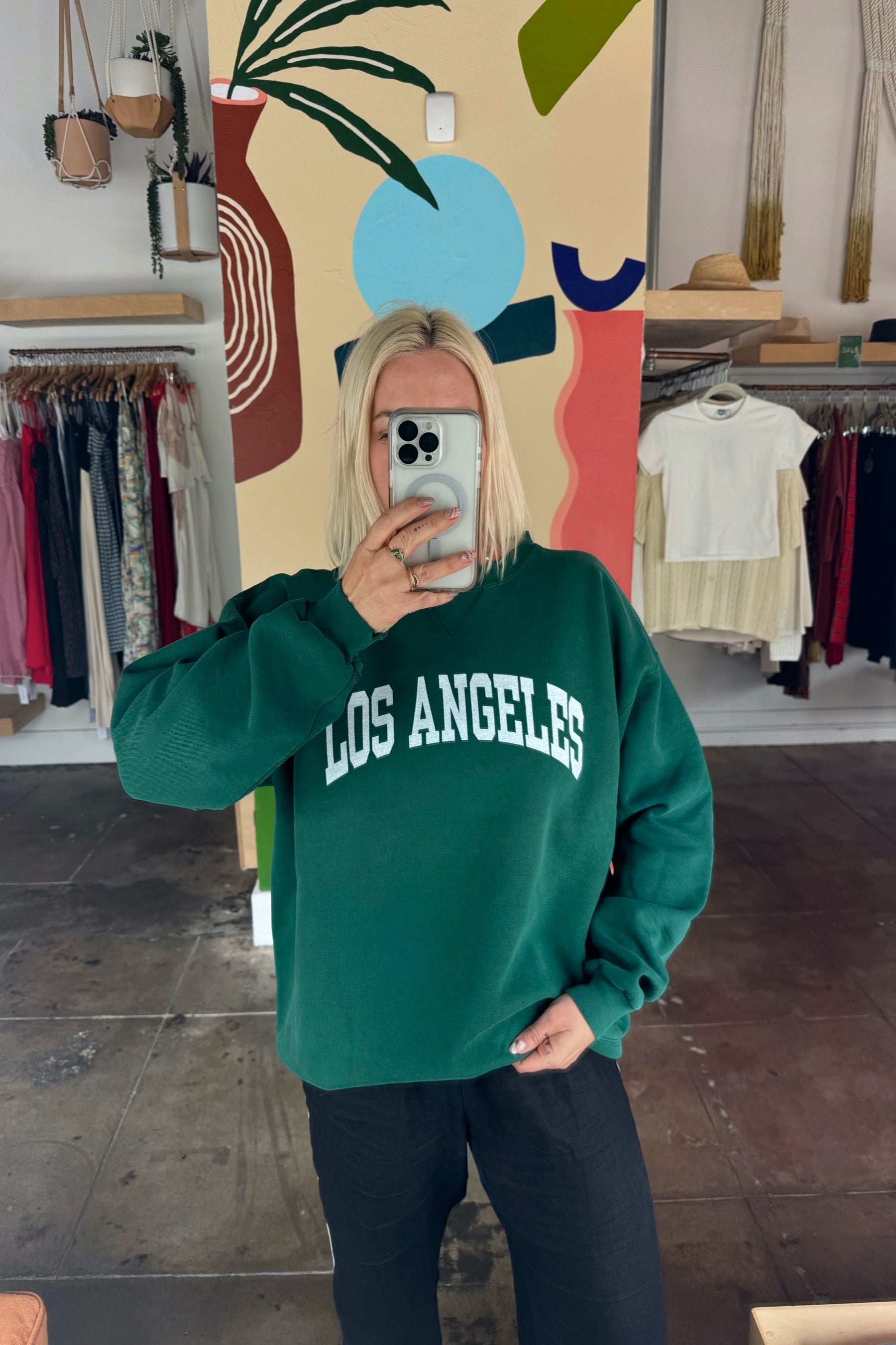 Forest Green Varsity LA Sweatshirt 005