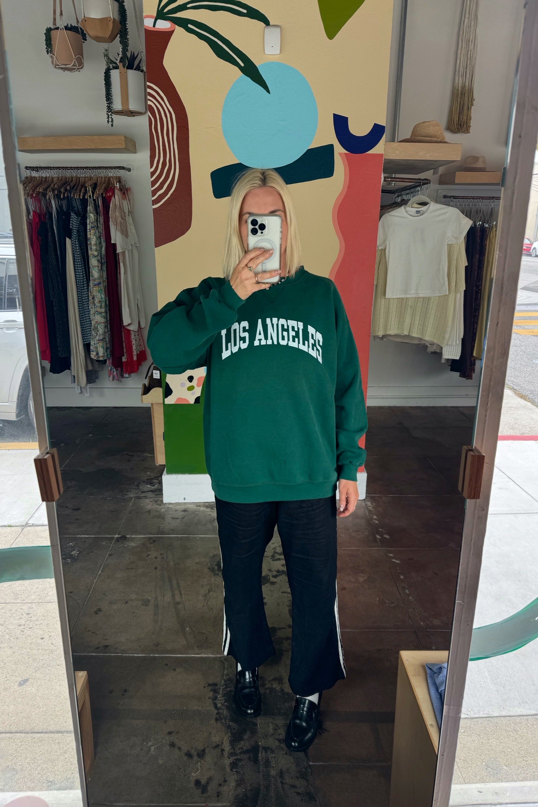 Forest Green Varsity LA Sweatshirt 005