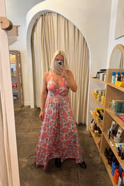 Satin Floral Slip Dress