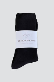 Black Crisp Step Socks