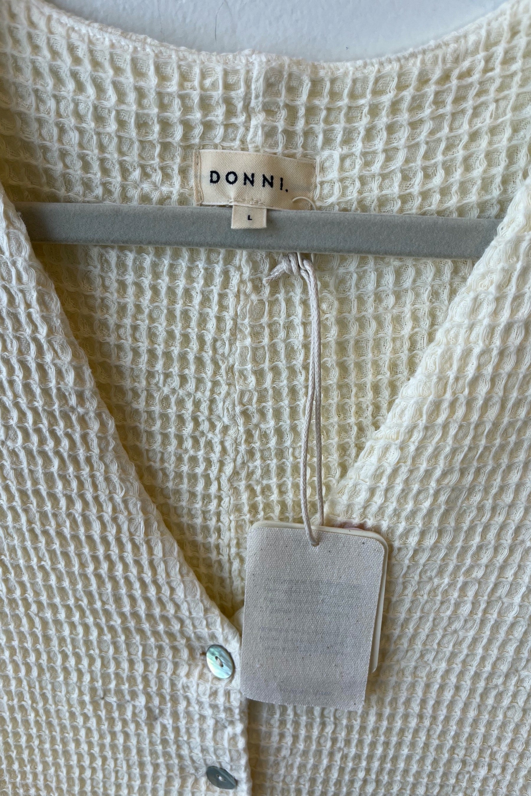 Damaged Cream Waffle Vest