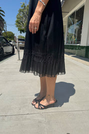 Black Ruffle Slip Dress