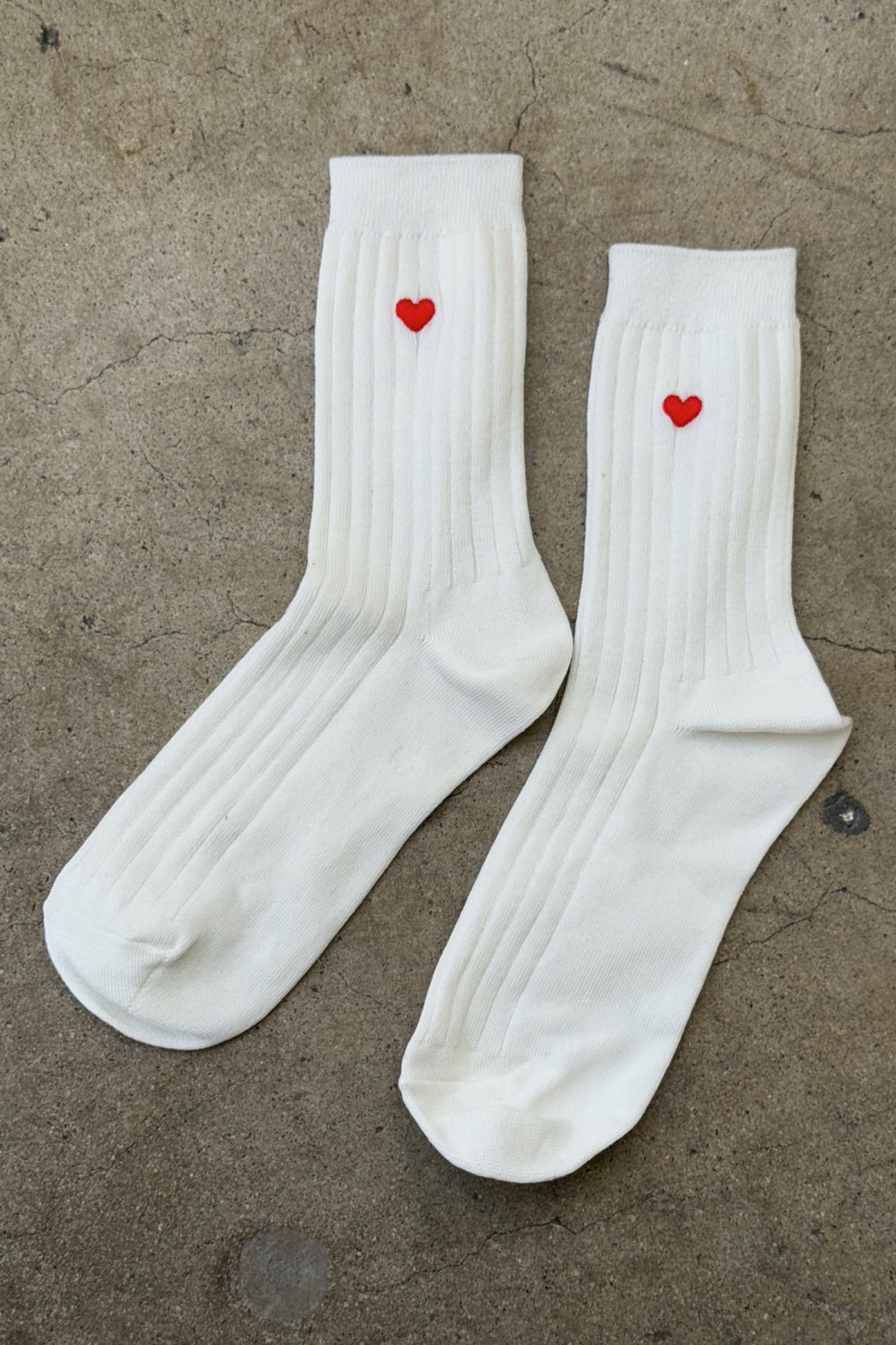 Classic White Heart Her Socks