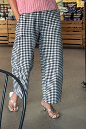 Navy Gingham Arc Pant