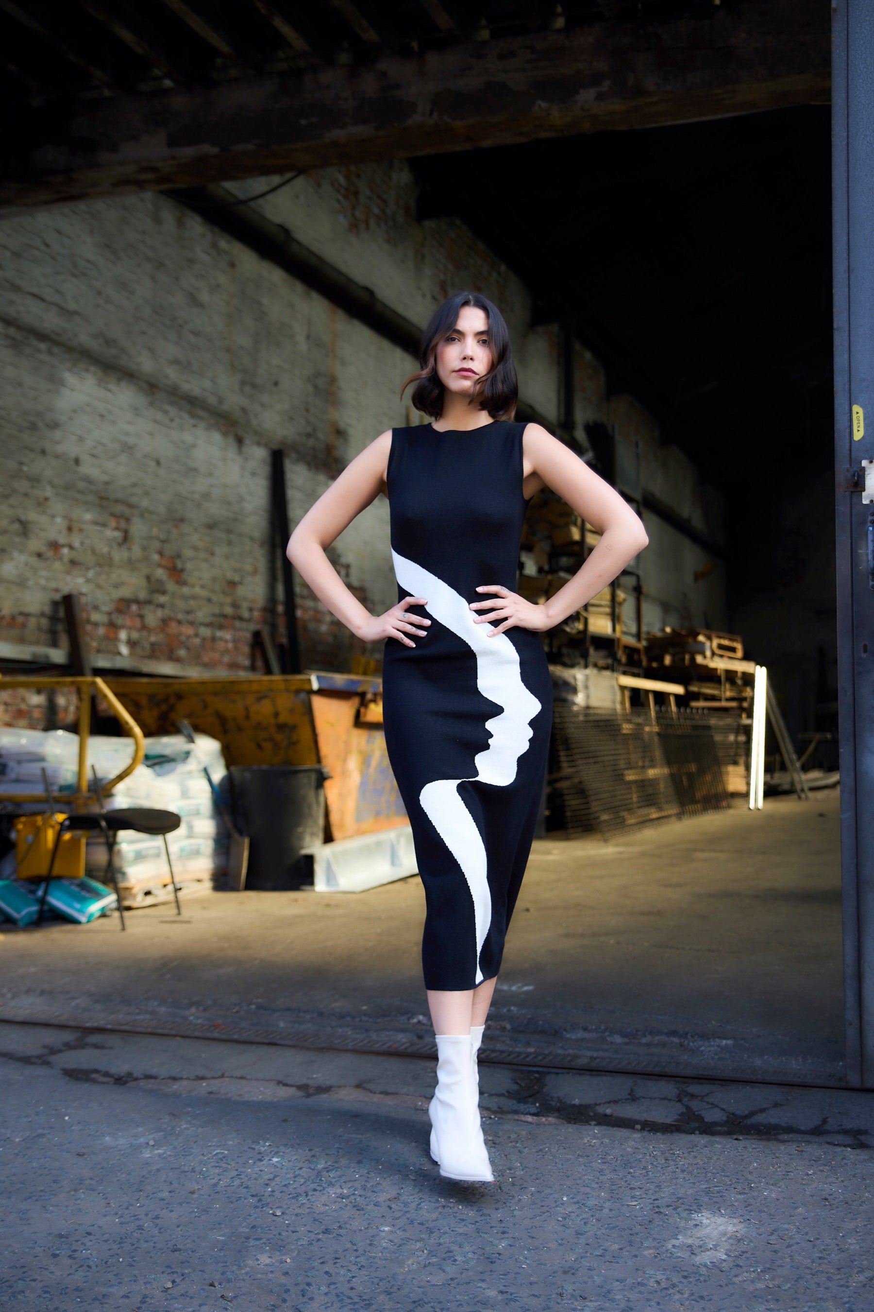 Black + Cream Juliette Maxi Dress