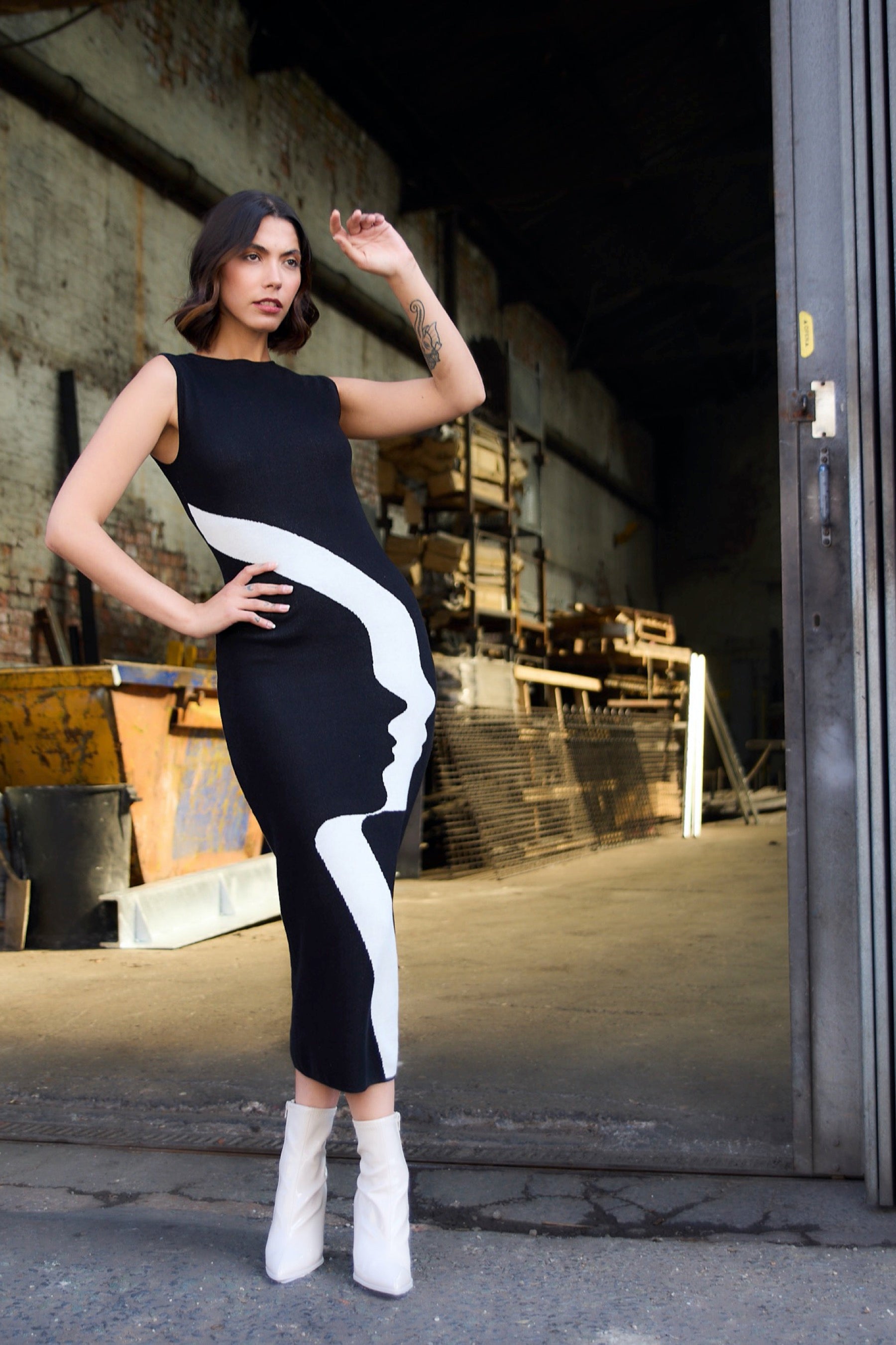 Black + Cream Juliette Maxi Dress