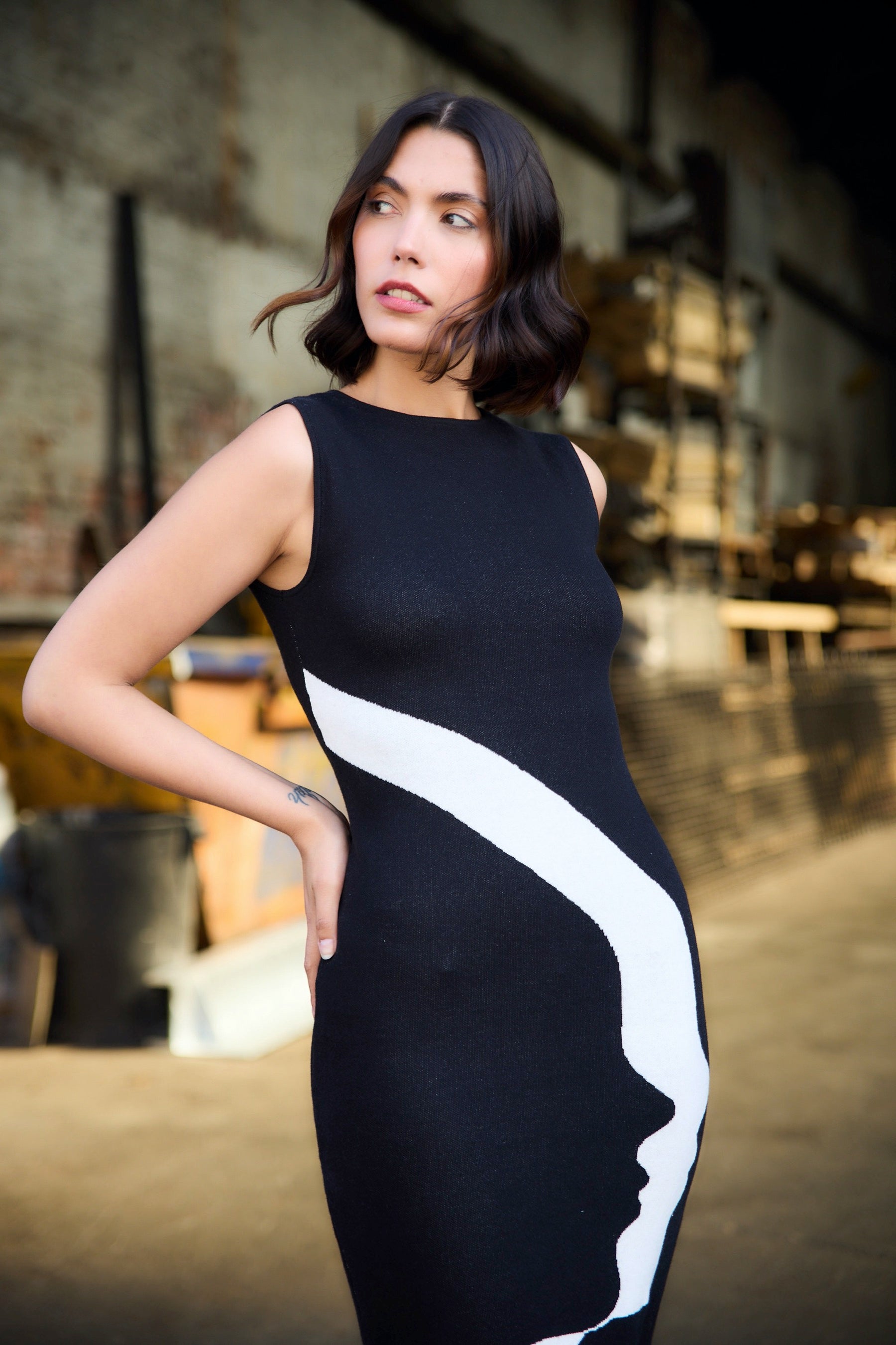 Black + Cream Juliette Maxi Dress