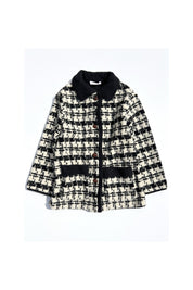 Black Houndstooth Monique Sherpa Jacket