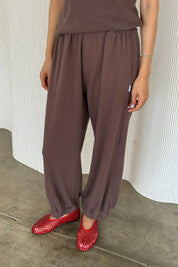 Chocolate Pointelle Balloon Pant