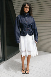 White Mesh Lace Skirt