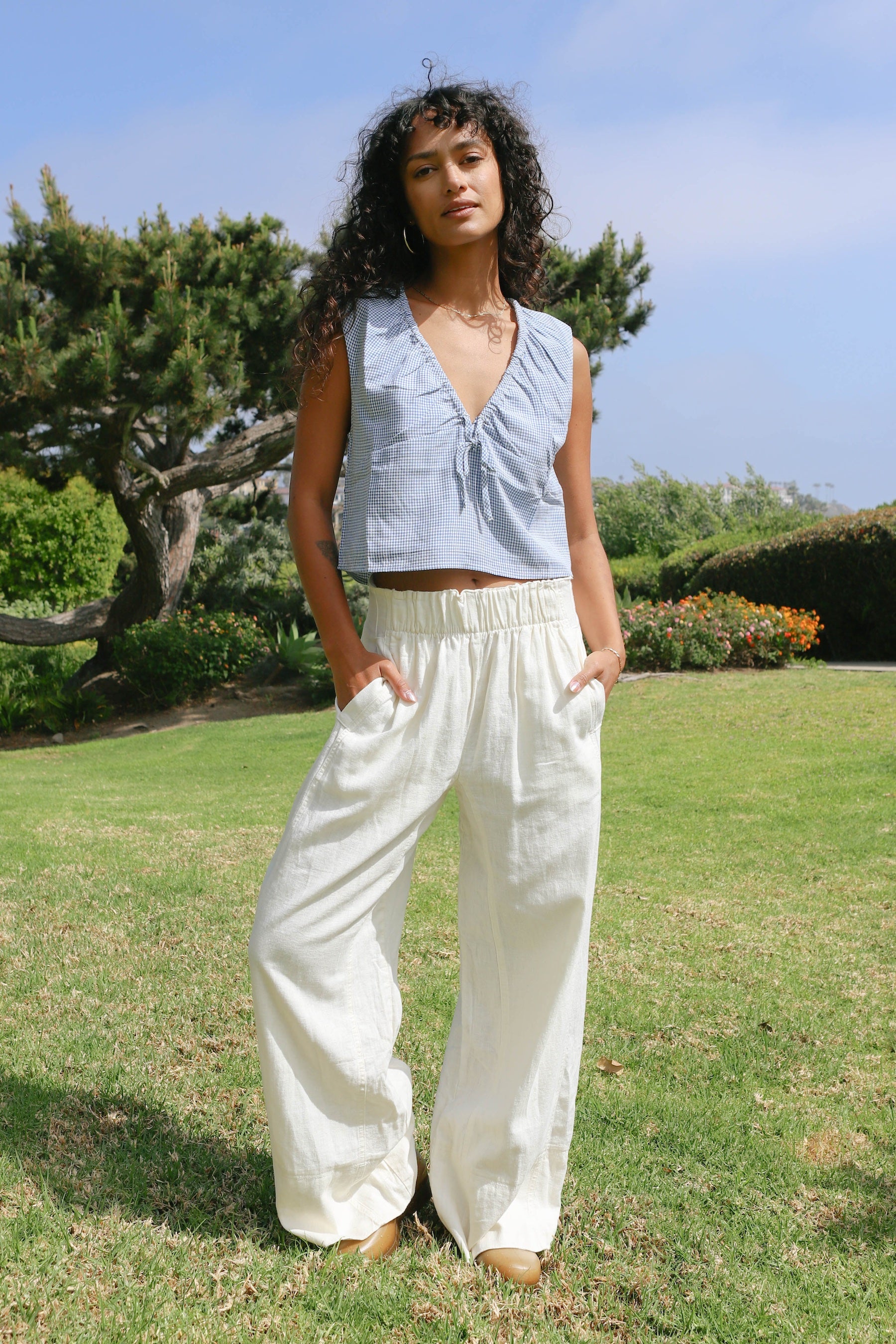 Ivory Days End Linen Pant