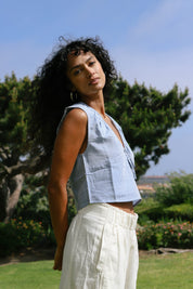 Blue Gingham Del Rio Top